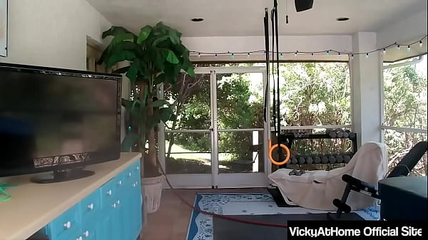 Busty Blonde Vicky Vette Vibrates Her Hairy Pussy With a Pink Vibrator