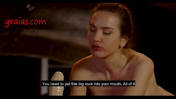 Slut is Taught Suck Big Dildo