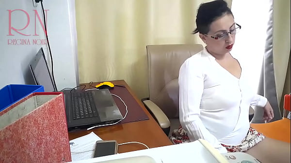 SEXRETARY Secretary gets fucked with a dildo Security camera in the office Cam 1