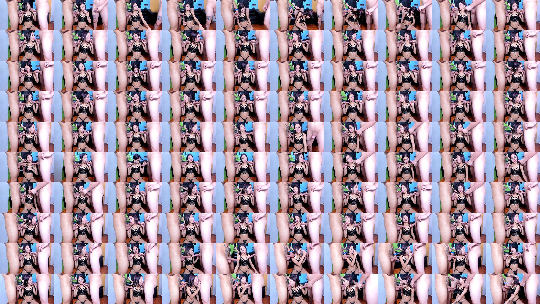 lucky girl with 3 girls giving rough deep blowjobs 预览图