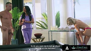 NURU MASSAGE - Anissa Kate Joins Nervous Trainee Emma Rosie For Massage Train Turning Into Threesome