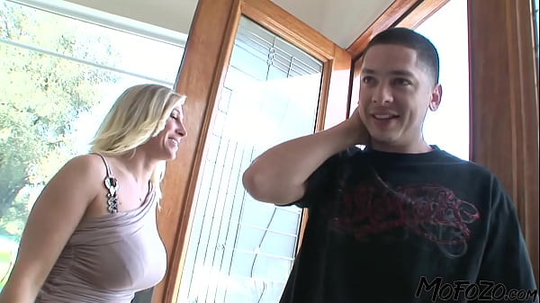 Blonde milf with big tits is fucking with a big dick