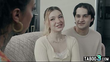 Bisex ebony MILF biology tutor Ravyn Alexa lured into taboo threesome fuck
