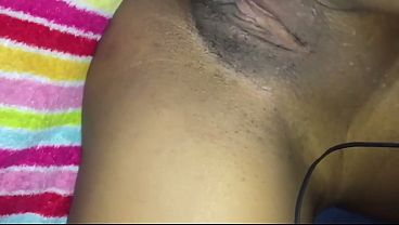Ebony Horny shaved her pussy after long day then Fingers Herself Till She Comes