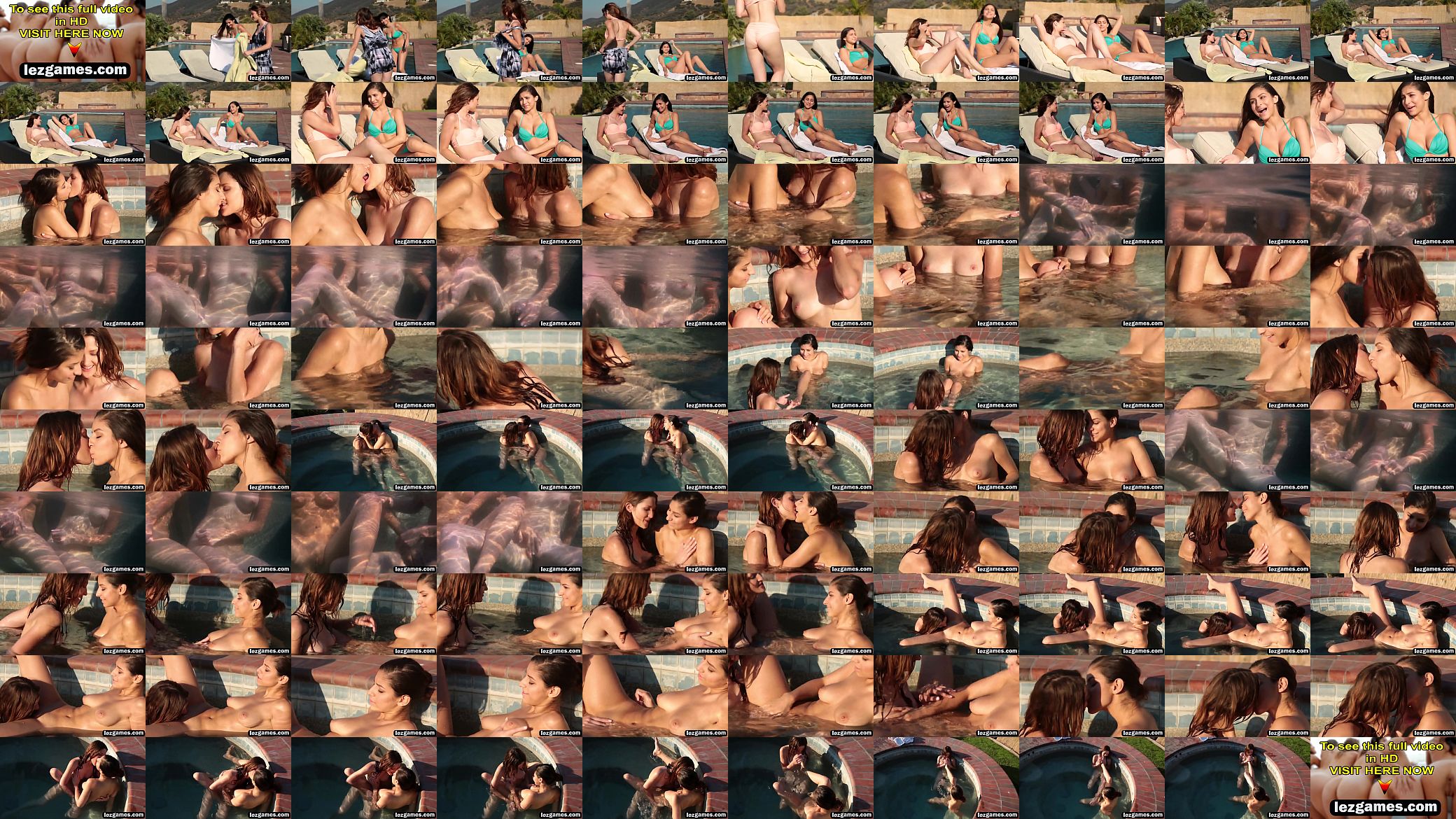 Ellena and Nina lesbians pool fingering kissing 预览图