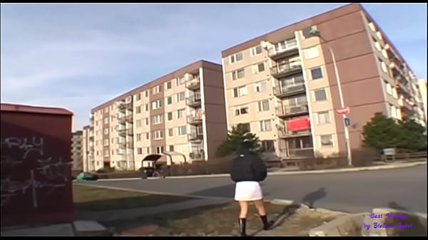 Exhibitionist women in public get naked and touch each other 4