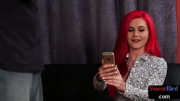 Redhead voyeur enjoys secretly filming roommates jerkoff