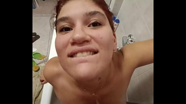 Chiara gets pissed on her boobs