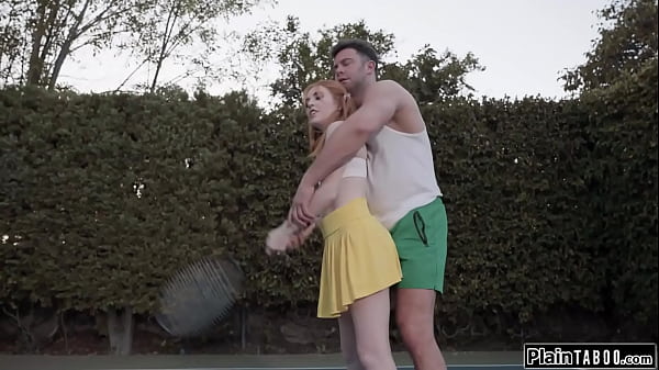 PlainTaboo.com - Tennis coach makes petite redhead squirt