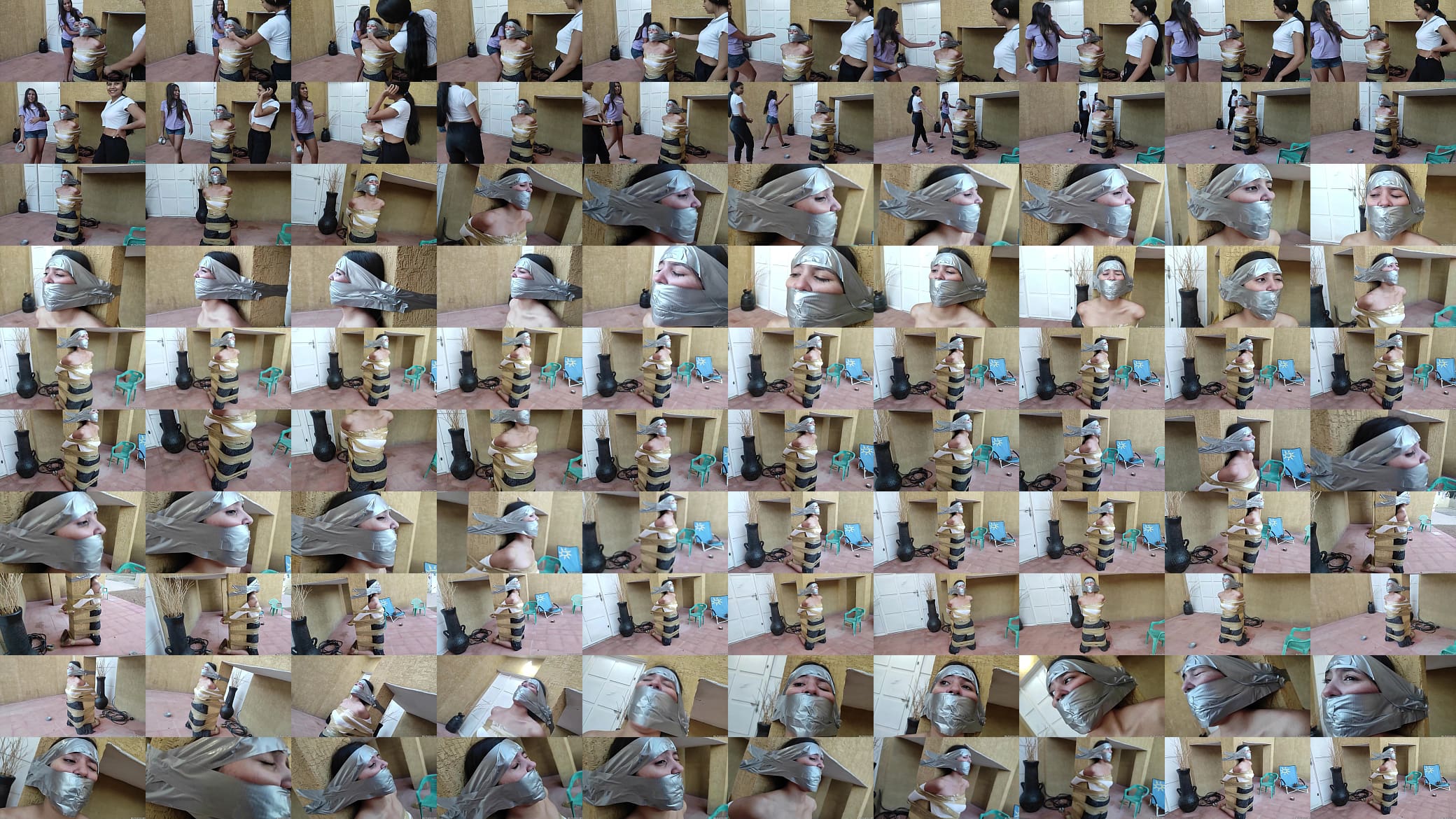 Christian Girl Duct Taped To Pillar And Gagged Tight 预览图