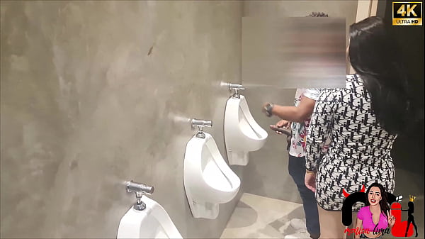 Having sex in the bathroom of a club, is it okay? Yes, the excitement of getting caught speaks louder! Hidden cuckold filming.