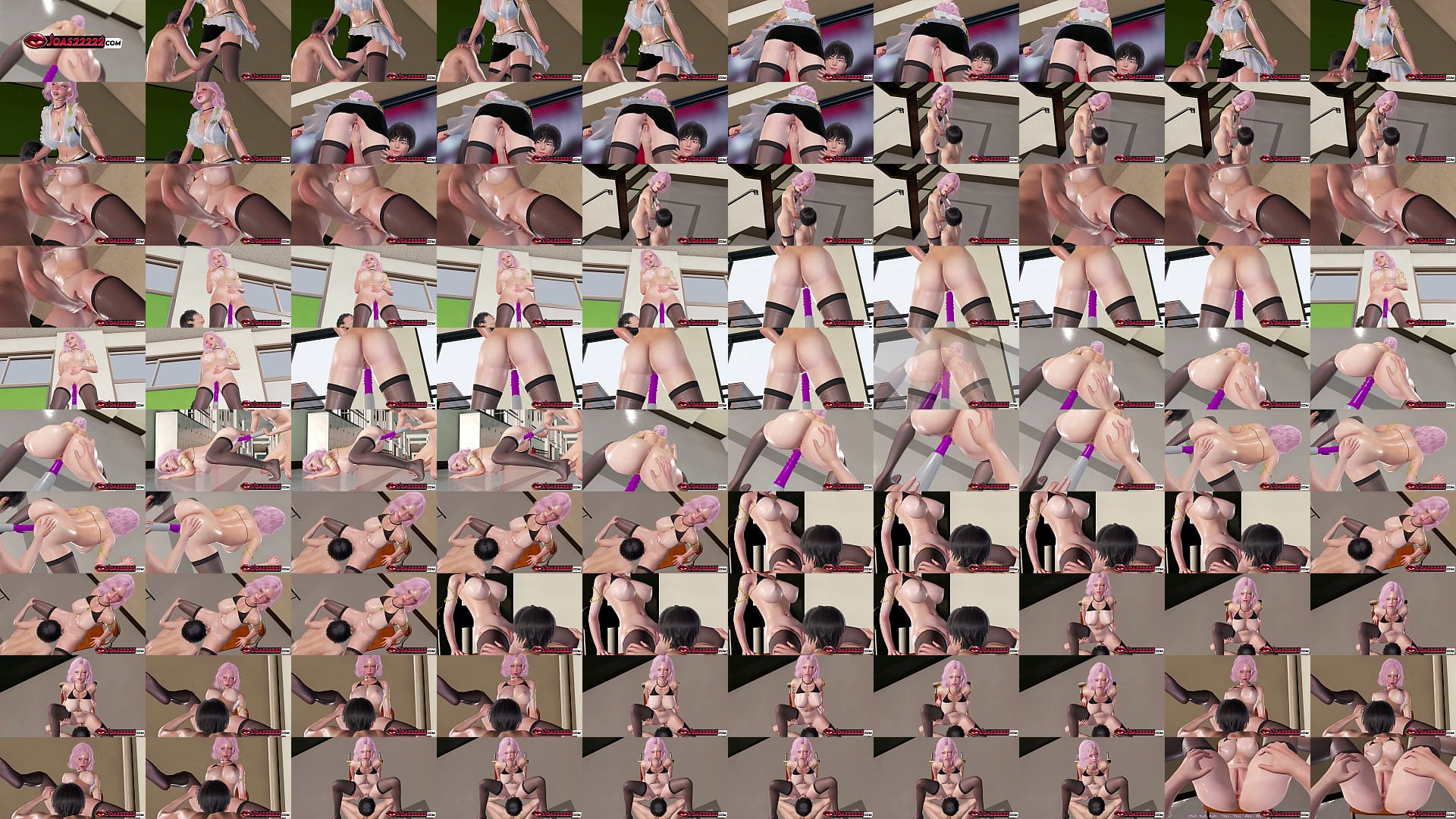 Hot Pink Hair Anime Girl Elise in Stockings - 3D Hentai Featuring G Spot Stimulation with Moans, Intense Dildo Masturbation Until Wet, and Pussy Licking Squirt 预览图