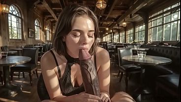 My stepmom got really turned on at the restaurant, so I helped her relieve her tension by fucking her in every hole [AI]