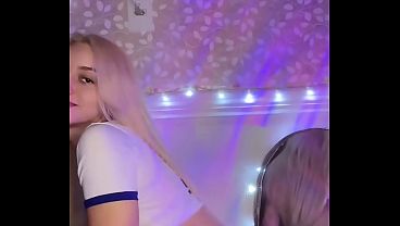 Young blonde girl twerking