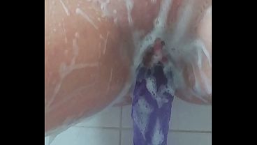 Solo Masturbating in the Bath with my Big Purple 12