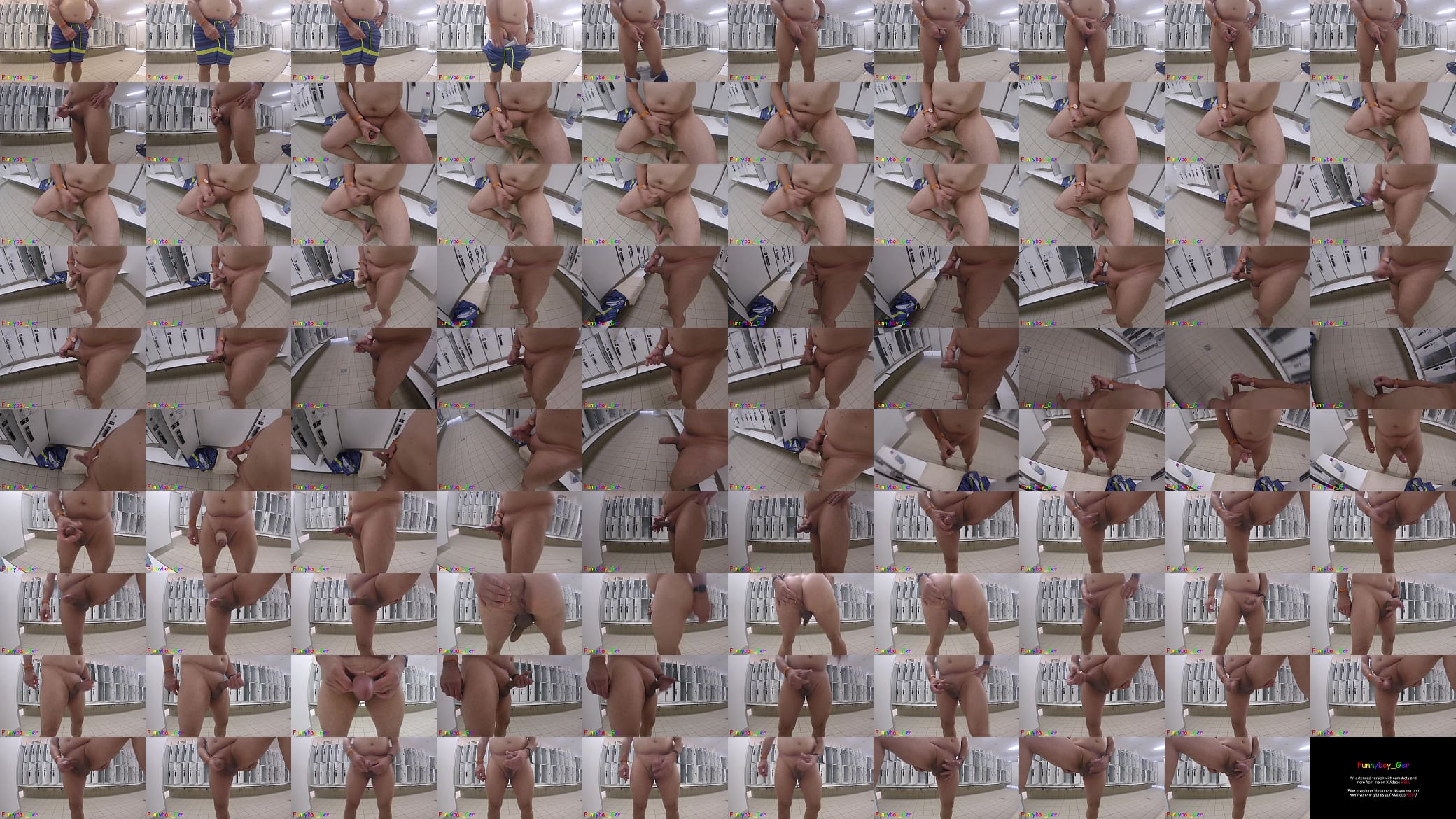 Hot jerking off naked in different positions in a public locker room (S) 预览图