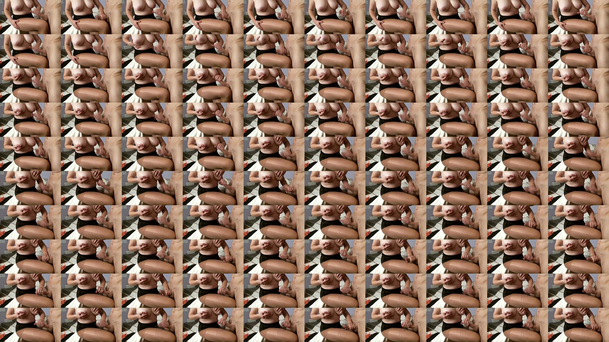 Cum on my wife&#039;s leg in pantyhose 预览图