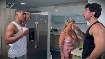 The neighbor pays a visit and has sex with the lady of the house (Mature MILF)