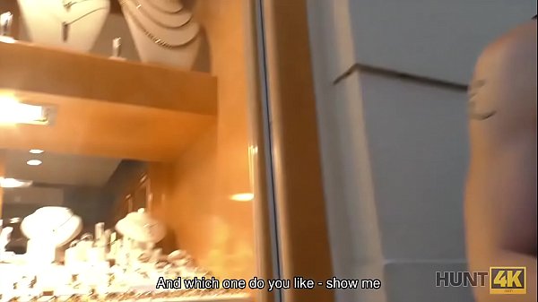 HUNT4K. Pretty brunette fucked by stranger to earn cash for ring