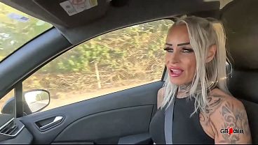 Slutty tattoo milf goddess outdoor beach sex