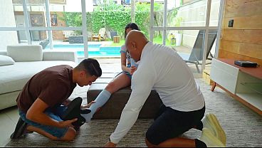 I fell off my skates and my step brother's friends came to help me and ended up fucking my pussy.