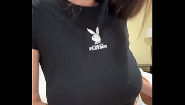 Stepmom with big tits in a short tank top