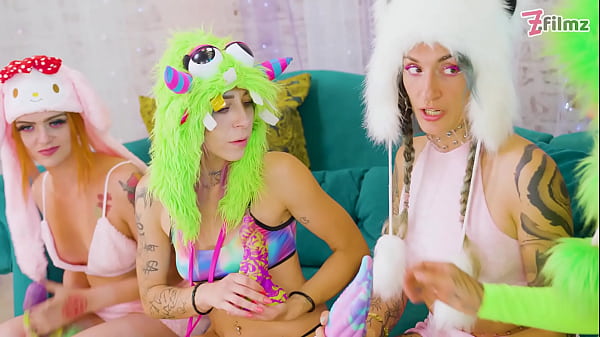 Tattooed Sluts Wild Lesbian Orgy Dildos, Costumes, Orgasm
