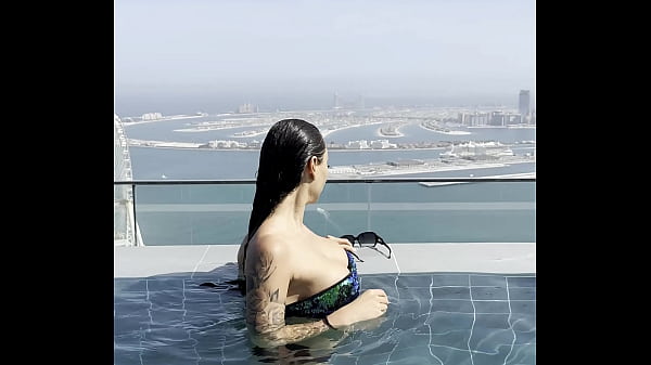 Monika Fox Poses In Bikini & Swims In Pool On Roof Of Hotel (Free)