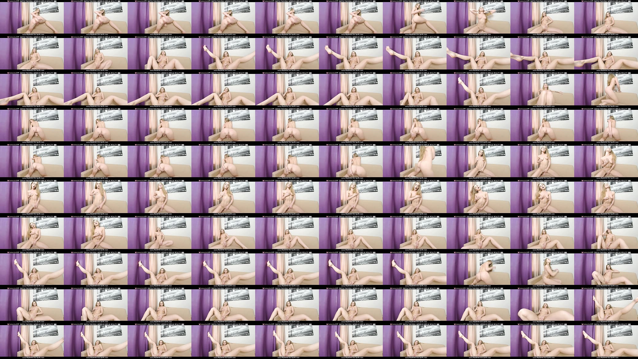 Solo blonde naked girl Kelly Fox  masturbating on couch in VR. 预览图