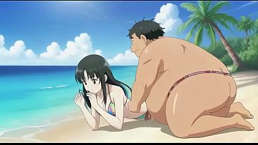anime girl on the beach ai video