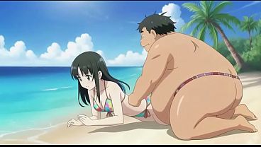 anime girl on the beach ai video