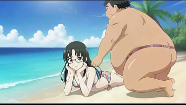 ビーチにいるアニメのAI動画