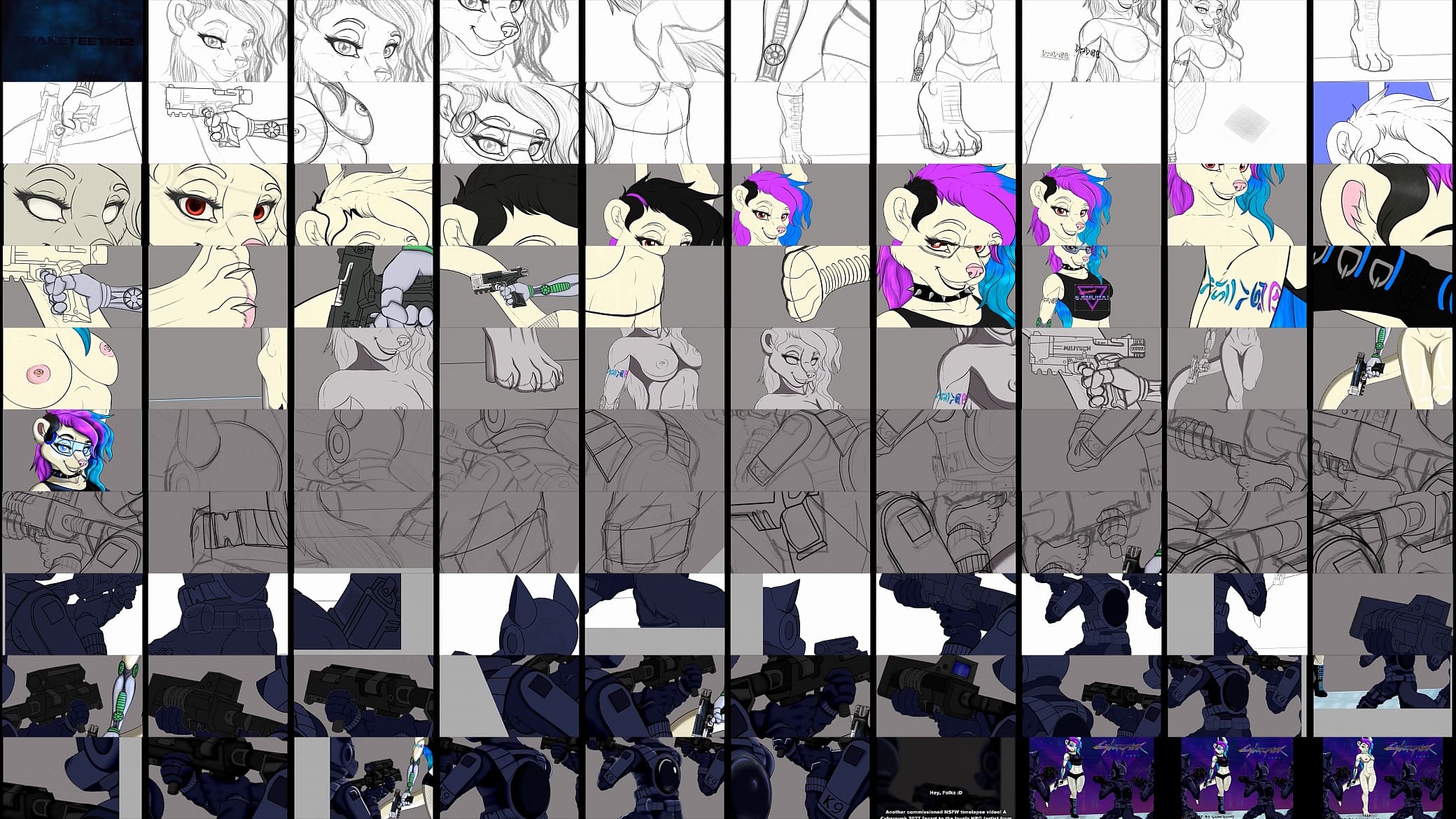 Furry Cyberpunk 2077 - Timelapse Commission 预览图