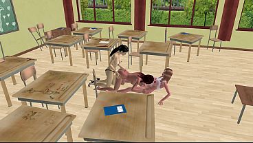 Beautiful Girl Pounds Shemale Ass While Shemale Sucks Another in 3D Threesome Hentaiv