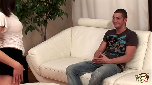 Brunette with stunning puffy tits likes anal and dipstick