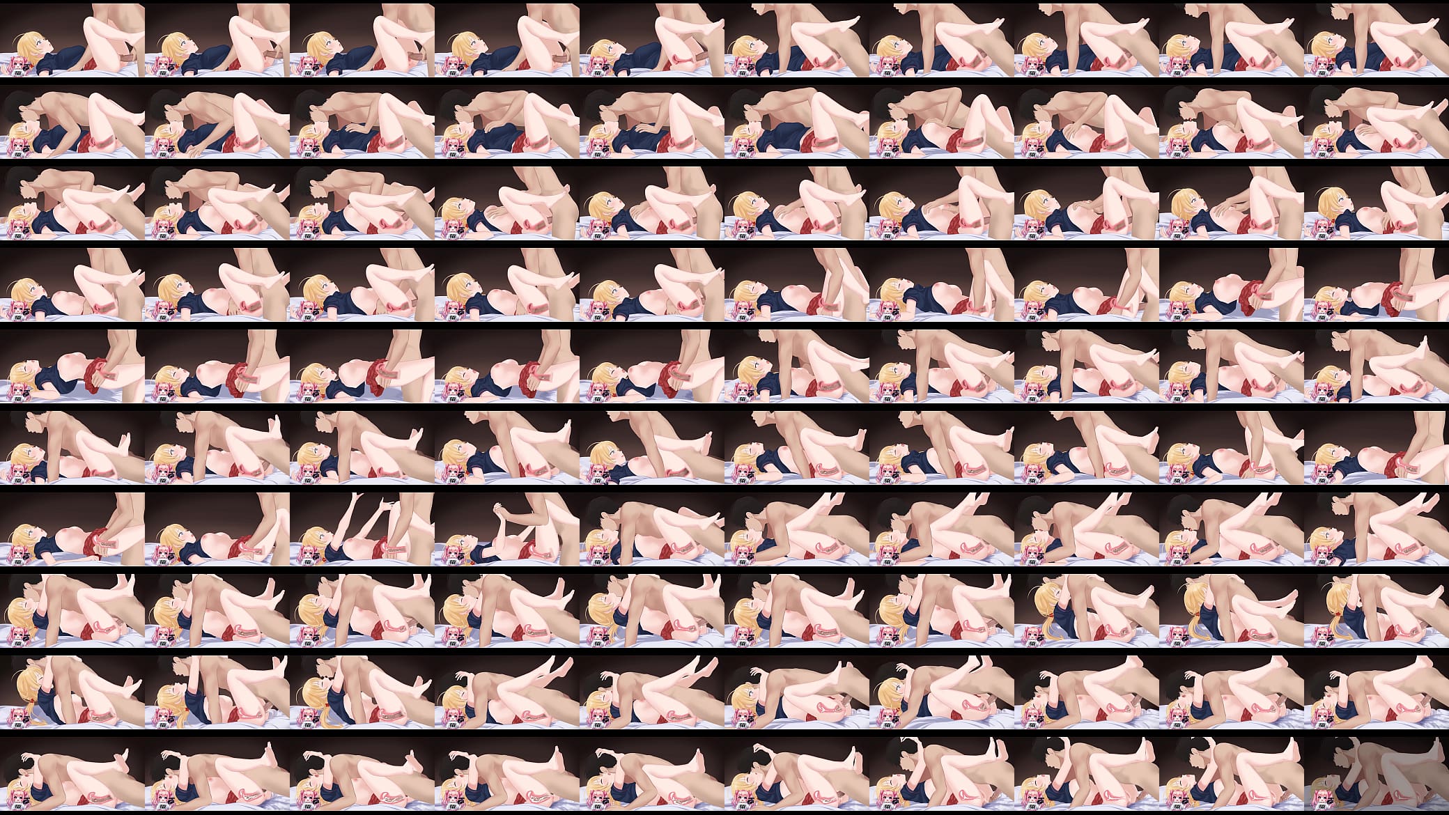 Anime fucking missionary style pumping a blond girl full of cum 预览图