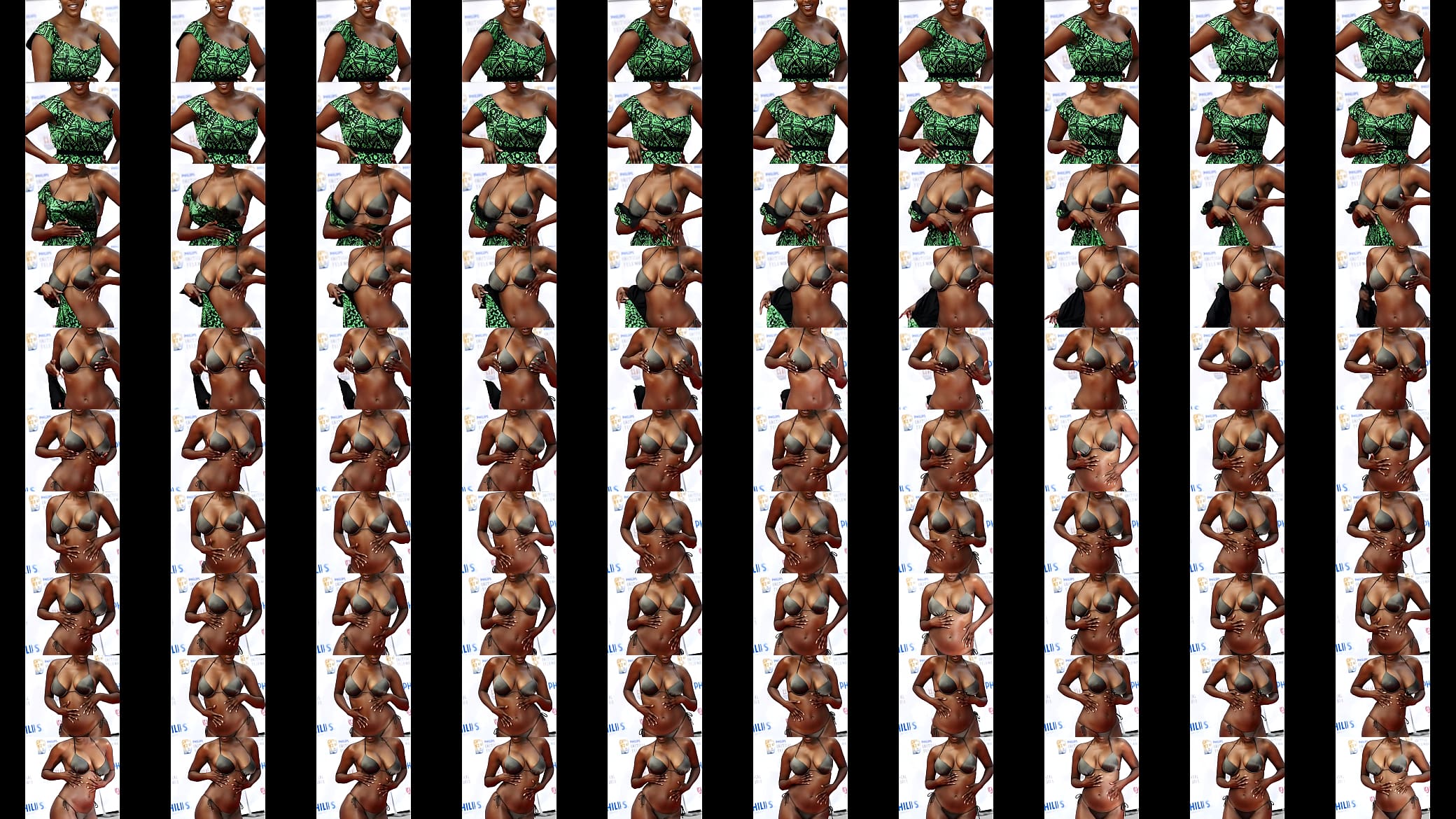 Wunmi Mosaku dancing in a bikini (neuro art) 预览图