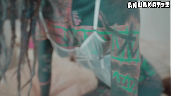 Heavily Tattooed Horny Girl Solo I Fuck Myself with a Big Toy