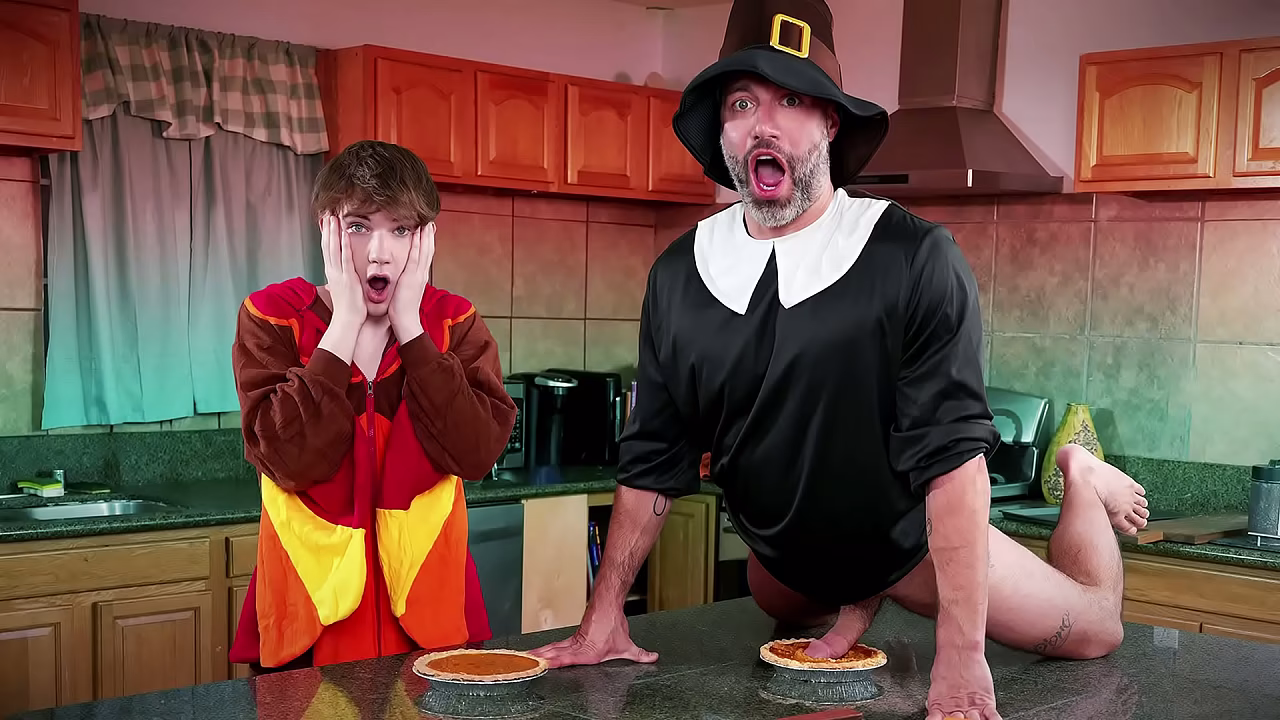 Going From Fucking The Pie To Giving Step Son A Creampie On Thanksgiving