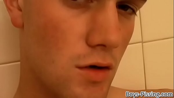 Horny young man splashing piss and cum in the s...