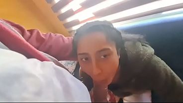 The stepsister has sex with her dirty panties on and without her parents.