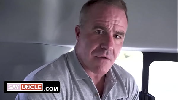 Muscle Hunk Gets Young Stud Into The Rescue Van...