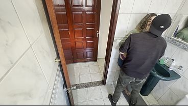 A relative rubs against his step-niece in the bathroom.
