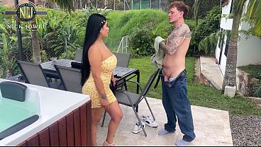 Peruvian maid fucked in the backyard!