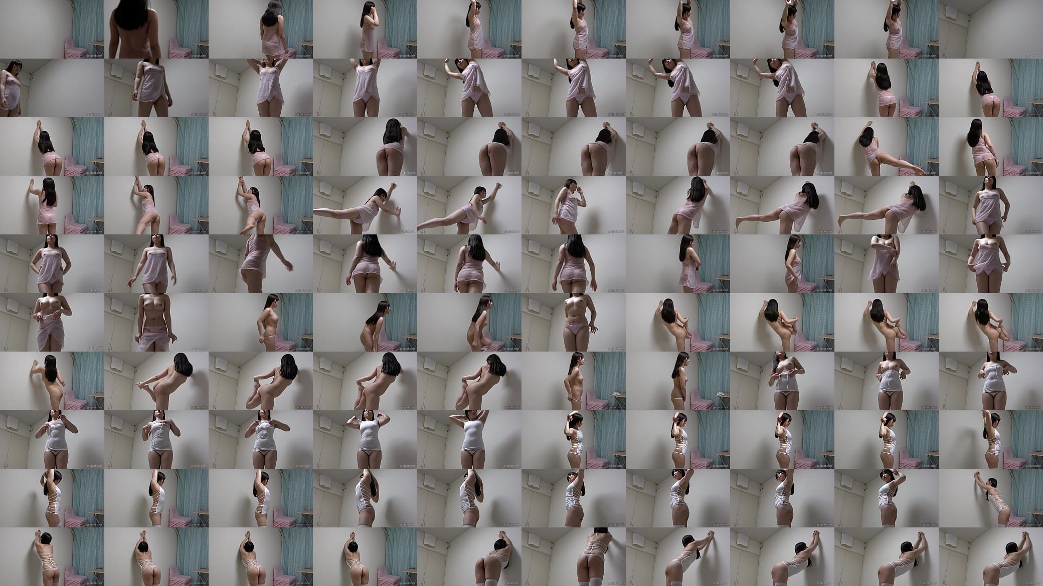 Changes from lingerie into sexy mini dress and thong G string panties, big tits Japanese girl 预览图