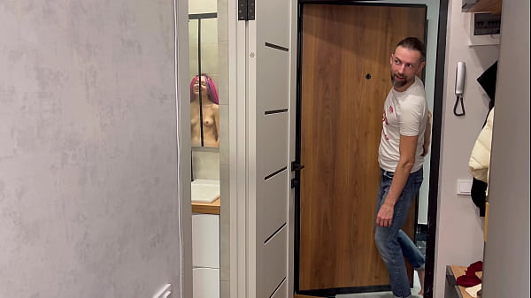 My neighbor girl in the shower jerk me till I cum in her mouth