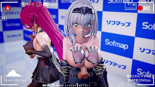 Download Video - Hololive Houshou Marine Shirokane Noel Pink Cat mmd