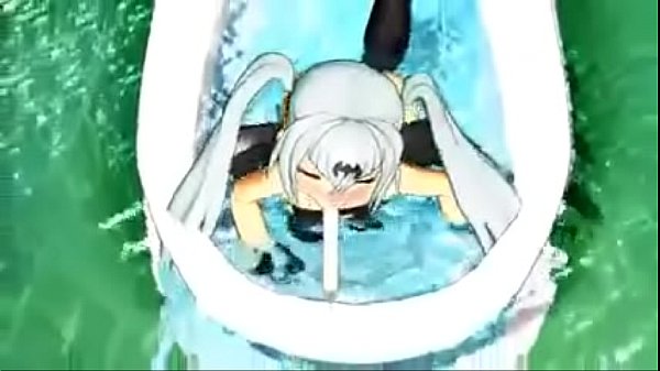 Cute mmd girl sucking ice cream 3D
