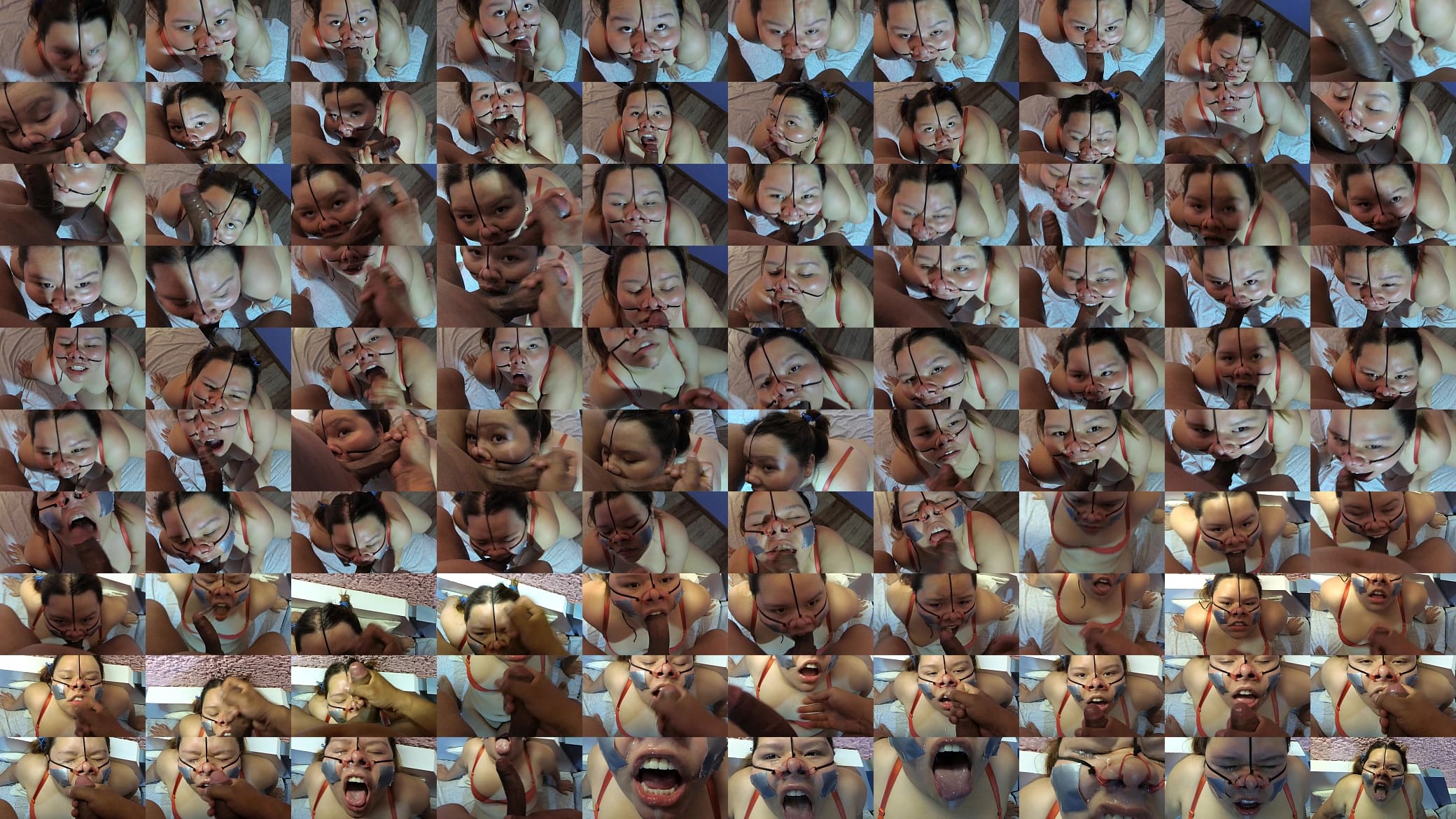 I fuck her beautiful face, I cum inside her nostrils and the cum comes out of her mouth 预览图