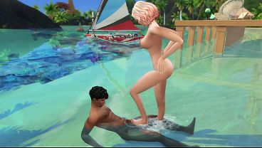 Sex in public on the beach. The Sims 4